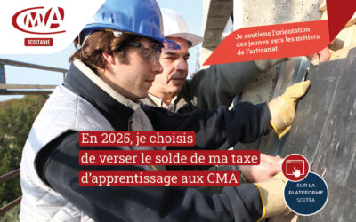 Taxe d’apprentissage 2025 : fléchez votre solde vers l’artisanat avec la CMA
